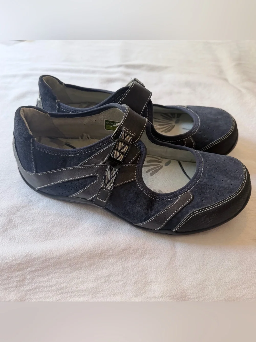 Ahnu blue suede